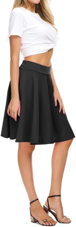 Urban CoCo Women's Basic Versatile Stretchy Casual Mini Skater Skirt