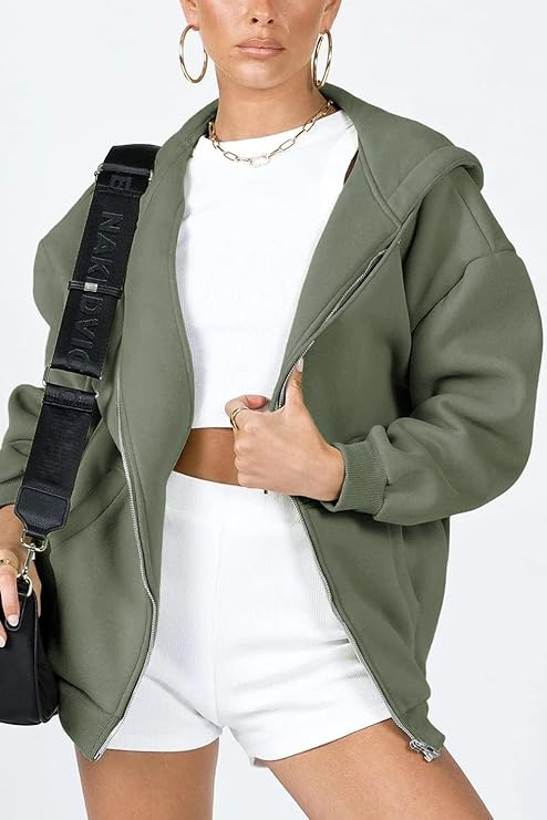 AUTOMET Womens Zip Up Hoodies Oversized Sweatshirts Fleece Jackets Long Sleeve Crop Sherpa Fall Outfits 2025 - Image 3