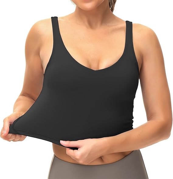 Dragon Fit Sports Bra for Women Longline Padded Yoga Bra Medium Impact Crop Tank Tops - Image 3