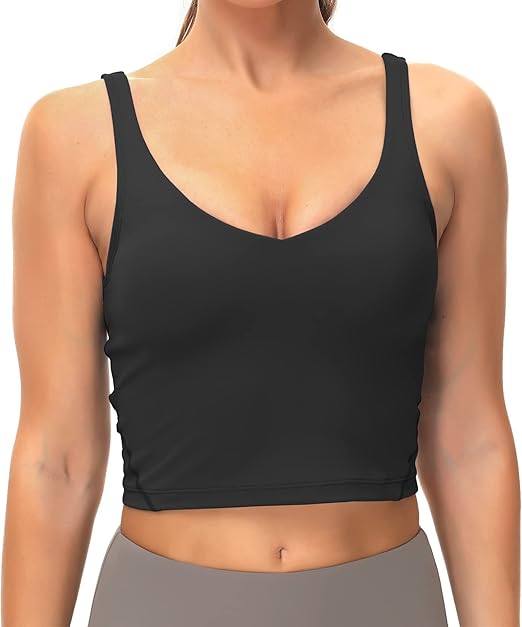 Dragon Fit Sports Bra for Women Longline Padded Yoga Bra Medium Impact Crop Tank Tops - Image 2