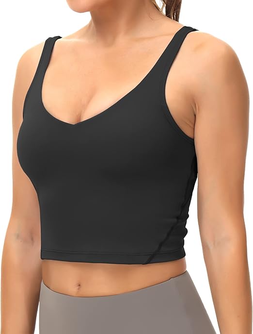 Dragon Fit Sports Bra for Women Longline Padded Yoga Bra Medium Impact Crop Tank Tops - Image 4