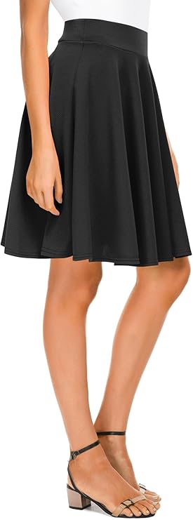 Urban CoCo Women's Basic Versatile Stretchy Casual Mini Skater Skirt - Image 3