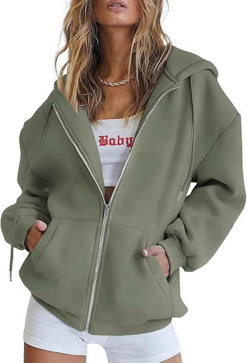 AUTOMET Womens Zip Up Hoodies Oversized Sweatshirts Fleece Jackets Long Sleeve Crop Sherpa Fall Outfits 2025