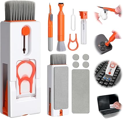 11 in 1 Keyboard Cleaning Kit, Multi-Function Electronics Cleaner for Laptop, Keyboard, Earbuds, Camera, Charging Ports, Phone & Tablet,All-in-One