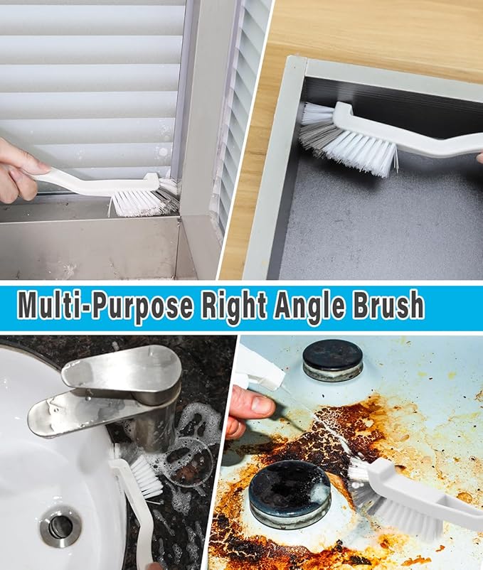 Wohohoho 10Pcs Cleaning Brushes Set, Hard Bristle Crevice Cleaning Brush, Small Corner & Windows Brush, Cleaning Supplies for Groove Window Tracks Bathroom Kitchen - Image 3