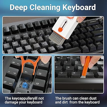 11 in 1 Keyboard Cleaning Kit, Multi-Function Electronics Cleaner for Laptop, Keyboard, Earbuds, Camera, Charging Ports, Phone & Tablet,All-in-One - Image 3