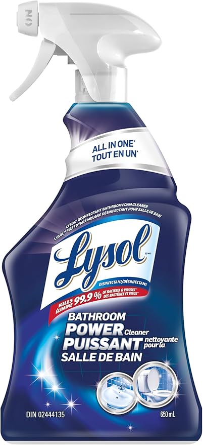 Lysol Bathroom Power Cleaner, All in One, Disinfectant Bathroom Foam Cleaner,650mL