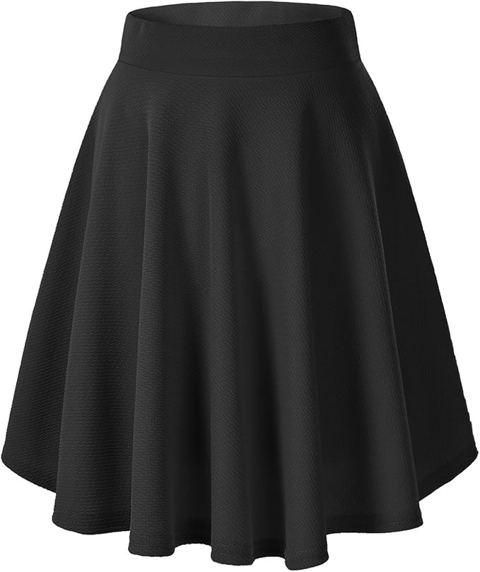 Urban CoCo Women's Basic Versatile Stretchy Casual Mini Skater Skirt - Image 4