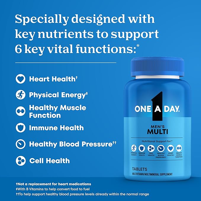 One A Day Multivitamin for Men - Daily Mens Multivitamins with Vitamin D, Zinc, Folic Acid, and B Vitamins, Physical Energy Support, - Image 4