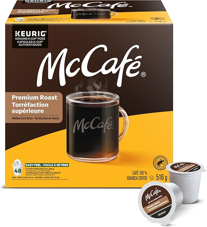McCafe Premium Medium Dark Roast K-Cup Coffee Pods, 48 Count,