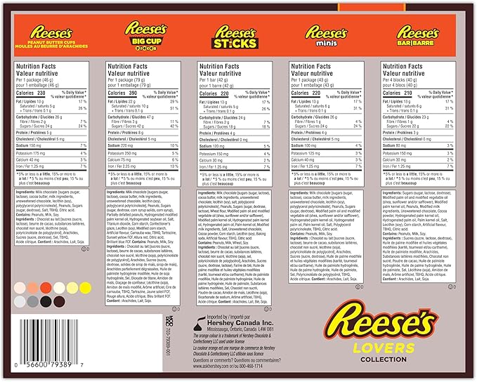 Reese's Lovers Gift Box, Assorted Chocolate Peanut Butter Bars, 535g (8 Assorted Bars) - Image 3